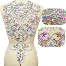 Haut Hand Made AB 31x57cm Diy Wedding Patch Clothes Dress Crystals Rhinestones Patches Appliques For Crafts Evening Dance Dress 2024 - buy cheap