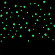 100 шт., светящиеся флуоресцентные 3d-наклейки в виде звезд 2024 - купить недорого