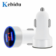 Kebidu-cargador USB Dual 3.1A para coche, toma de mechero de 12-24V, 2 puertos, pantalla LCD, para iphone, samsung y xiaomi 2024 - compra barato