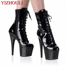 Sexy banquet 15cm high heel ankle boots ladies bar dance shoes, 6 inch high heel stage walk boots 2024 - buy cheap