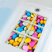 6pcs/set 3D Bathtub Stickers Non Slip Waterproof Bathroom Decor Self-Adhesive Bath Wall Sticker Colorful Stones 15x15cm 2024 - buy cheap
