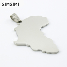 10pcs  I love Africa Map Stainless steel pendant charms men jewelry DIY necklace both sides mirror polished 2024 - buy cheap