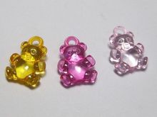 100pcs  Mixed Colour Transparent Acrylic Bear Charm Pendants 20X15mm Jewelry Accessories 2024 - buy cheap
