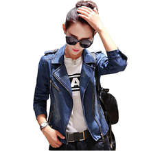 2020 spring autumn new women's lapel denim short coat Korean slim slimming zipper wild small jackets short Female blouse 2024 - buy cheap