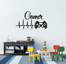 Gamer Controller Wall Art Murals Video Games Lover Vinyl Wall Decal Boys Playroom Decoraiton Games Heart Beat Wall Poster AZ505 2024 - buy cheap