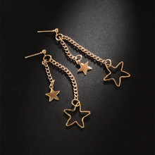 Fashion Gold Color Silver Color Star Long Earrings Pentagram Tassel Earrings For Women Girl Exquisite Jewelry Gift Wholesale 2024 - buy cheap