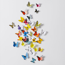 19 шт., настенные двухсторонние пластиковые наклейки в виде бабочек 2024 - купить недорого