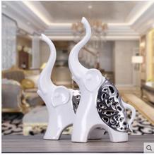 Beautiful pair of modern ceramic animal elephant crafts, home office living room decorations, birthday wedding gifts 2024 - buy cheap