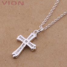 AN326 Hot Lucky Charm Gifts Necklaces For Women 925 Fashion Jewelry Pendant Cross Inlaid Transparent Stone /bceajtla Atbajkia 2024 - buy cheap