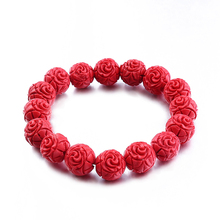 Lucky red cinnabar round beaded bracelet ball beads bracelets 2024 - buy cheap