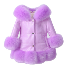 Girls Winter Leather Coats Kids Faux Fur Collar Jackets Children Fashion Hooded Warm Outwear Girls Princess Thickening Jackets 2024 - buy cheap