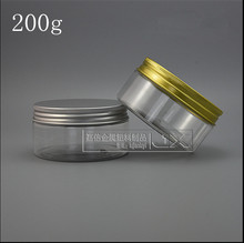 Free Shipping 200g/ml Clear Plastic Empty Huarache Bottles jar with Golden Silver Screw lid Cream  Empty Cosmetic Containers 2024 - buy cheap