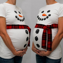 Camisetas de maternidad de moda para mujeres embarazadas ropa Navidad Snowmen Snata Claus estampado embarazo Ropa Camisetas (no bufanda) 2024 - compra barato