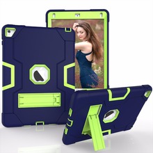 Funda protectora híbrida de tres capas para iPad 6 Air 2 Pro 9,7, soporte de apoyo, resistente, a prueba de golpes, Logo de Apple 2024 - compra barato