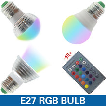 Bombilla LED mágica RGB E27 E14, 16 colores que cambian, 85-265V, 110V, 120V, 220V, foco de luz RGB + Control remoto IR 2024 - compra barato