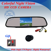 Kit de espejo LCD para coche, cámara de marcha atrás impermeable, 4,3 ", 170 grados, con cable de 6M, promoción, envío gratis 2024 - compra barato