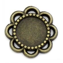 DoreenBeads Embellishments Findings Flower Shape Antique Bronze Cabochon Setting(Fit 8mm Dia)14x14mm,100PCs 2024 - buy cheap
