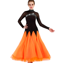 ballroom dance competition dresses standard ballroom dress standard dance dresses luminous costumes ballroom waltz dress orange 2024 - buy cheap