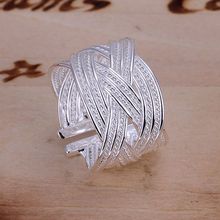 Anillos chapados en plata de estilo fino de verano 925-joyería de plata de anillos de tejido de plata para mujeres/hombres SR024 2024 - compra barato