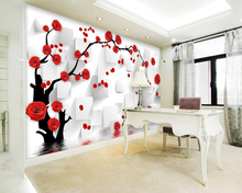 Custom floral wallpaper roses wallpaper for decorating the living room bedroom TV backdrop 3D waterproof vinyl wallpaper murals 2024 - buy cheap