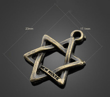 100pcs Antique Bronze Hexagram Star Charms Pendants-DIY Findings Bracelet Metal Fashion Bag Macrame Accessories 23mmX17.1mm 2024 - buy cheap
