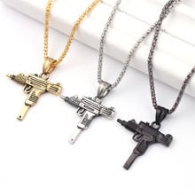 New Uzi Gun Cross Pendant Necklaces Long Cuban Link Chain Fashion Necklace For Unisex Hip Hop Jewelry 2024 - buy cheap