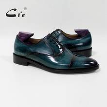 cie Patina Peacock Blue Handmade Blake/Mackay Calf Leather Upper Outsole Breathable Men's Dress Oxford Men Leather Shoe OX-05-25 2024 - buy cheap