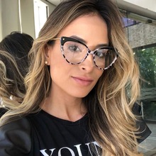 mimiyou Fashion Cat Eye Glasses Frame Women Leopard Optical Eyewear Lady Eyeglasses Frame Clear UV400 Brand Designer oculos 2024 - buy cheap