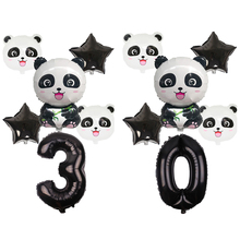 6Pcs/lot Cartoon Panda Helium Foil Balloon 1TH 2TH 3th Number Foil Balloons Birthday Party Decoration Kids Inflatable Air Balls 2024 - buy cheap