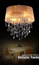 For Foyer living room bedroom dinning room use modern vintage Crystal chandelier with fabric shades 2024 - buy cheap