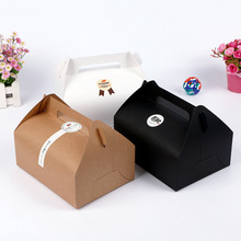 200pcs 20*15*8cm Kraft Paper Cake Box With Handle Candy Box Food Packing Free shipping 2024 - buy cheap