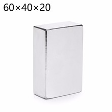 1pc 60*40*20 super strong neodymium rectangle block magnets 60mm x 40mm x 20mm n52 rare earth ndfeb cuboid magnet 60x40x20 2024 - buy cheap