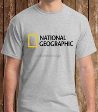 2019 Venda Hot 100% algodão Cinza T-shirt da National Geographic S para 3XL Tee camisa 2024 - compre barato