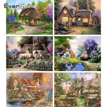 Evershine Diamond Mosaic Lodge Cross Stitch Kit Diamond Embroidery Landscape Full Square Round Drill Diamond Painting New 2024 - buy cheap