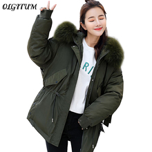 New Korean Women's Winter Coat 2019 Female Big Fur Collar Hooded Warm Down Jacket Thicken Winter Parkas Women Loose Snow Outwear 2024 - buy cheap
