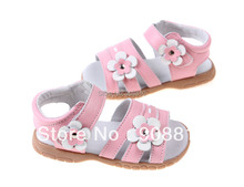 SandQ baby leather shoes the sandal girls pink    open toe girls sandals with flowers for girl new arrival retail 2024 - buy cheap