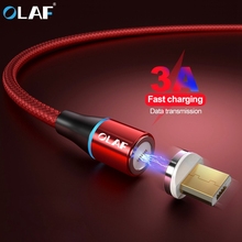 Магнитный кабель OLAF для iPhone, кабель Micro USB Type-C, 8-контактный адаптер для быстрой зарядки, Магнитный зарядный Шнур Micro-USB Type-C 2024 - купить недорого