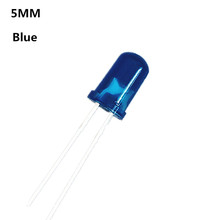 Diodo led azul 500 tamanhos 5mm, difusor de luz azul colorida f5 dip highlight novo atacado eletrônico 2024 - compre barato