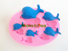 Mom & Pea-molde de silicona de grado alimenticio para decoración de tartas, Fondant, 3D, ballena, 0363 envío gratis 2024 - compra barato