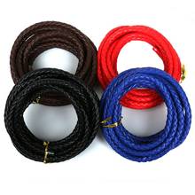 3M 7mm Black/Brown/Red/Blue Flat Braided PU Leather Cord Rope String Beading Cords For Necklace Bracelet DIY Jewelry Findings 2024 - buy cheap
