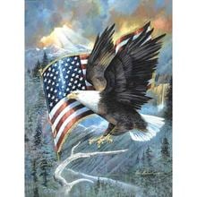 Round diamond embroidery Flag needlework cross stitch round resin full diamond painting wall picture Flying Eagle KBL 2024 - buy cheap