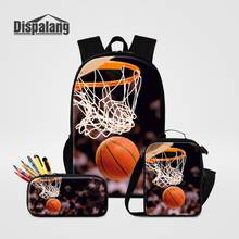 Dispalang 3PCS /set Women Printed Basketballs Backpack School Bags for Teenage Boys Picnic Food Bag for Kids School Pencilbox 2024 - buy cheap