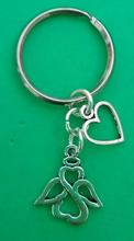 Vintage Silver Hollow Angel Heart Key Chain For Keys Car Bag Key Ring Handbag Couple Key Chains Gifts Crafts Accessories  NEW 2024 - buy cheap