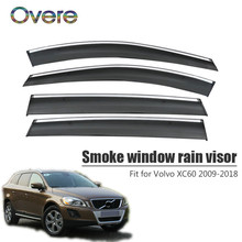 Overe 4Pcs/1Set Smoke Window Rain Visor For Volvo XC60 2009-2013 2014 2015 2016 2017 2018 ABS Awnings Shelters Accessories 2024 - buy cheap