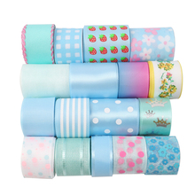 David accessories 17roll/set 1yard/roll Flower Dots Gauze Grosgrain Satin Ribbon,DIY Handmade Material,Gift Wrap,1Yc6701 2024 - buy cheap