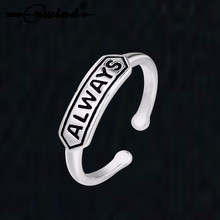 Cxwind кольцо с надписью Always для мужчин и женщин, кольцо с надписью, регулируемое кольцо, женское модное ювелирное изделие 2024 - купить недорого