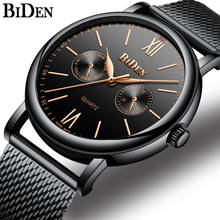 Biden Top Brand Fashion Men Watch Luxury Steel Mesh Strap Date Sports Quartz Wrist Watches Male Clock Business relogio masculino 2024 - buy cheap