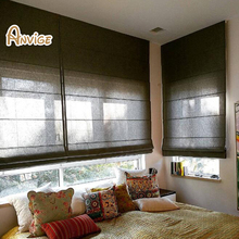 Cortinas da janela da cor cinzenta algodão/pano de linho personalizadas persianas romanas 2024 - compre barato