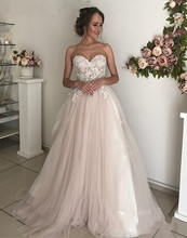 Robe De Mariage 2019 encaje bola Vestido De boda perlas nupcial vestidos De cuello en V fuera del hombro Vestido De novia De Casamento 2024 - compra barato