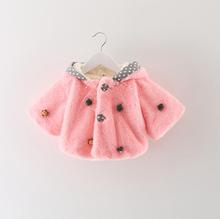 Meninas do bebê inverno Casaco de lã xale de bebê crianças roupas de bebê menina fleece outerwear casaco quente para 0-2 t flor meninas do bebê manto 2024 - compre barato